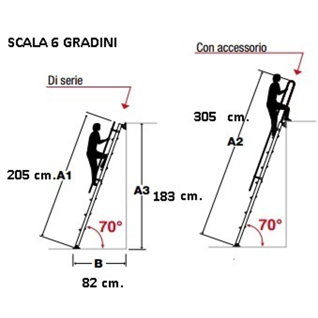 Vendita online Scala da appoggio 6 gradini S15/11